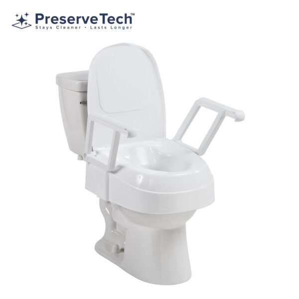 Raised Toilet Seat with Padded Armrests